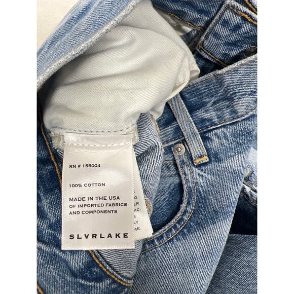 New SLVRLAKE 32 Sophie Straight Leg Jean Ventura Distressed Ripped Denim Capsule - Picture 7 of 10